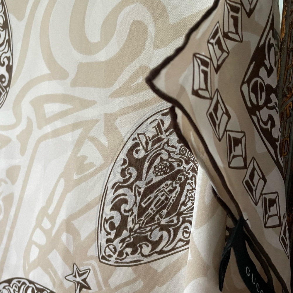 Authentic Gucci Square Silk Scarf - image 8